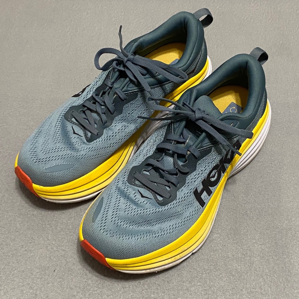 Hoka Bondi 8 Mens 11D Running Shoes Goblin Blue Mountain Spring 1123202 GBMS
